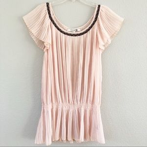 Forever 21 Pleated Blush Pink Blouse M